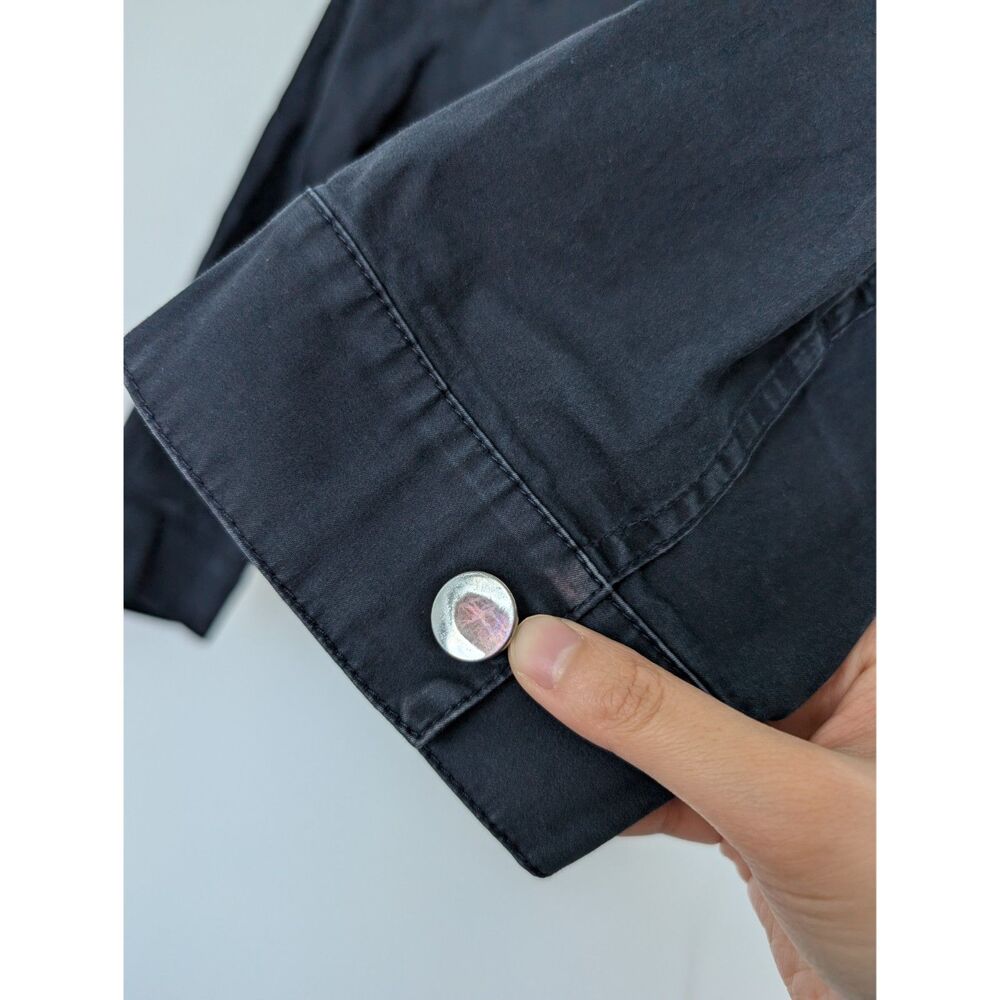 Lafayette 148 Navy Snap Button Collared Lightweig… - image 15